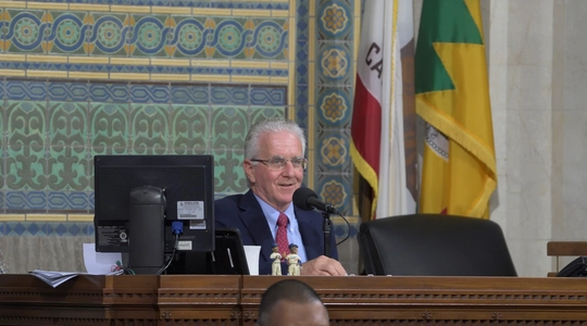 Council President Paul Krekorian presides over City Council meeting.