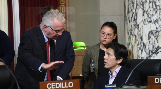 Council President Paul Krekorian calls on Councilmember Kevin De León to leave Council meeting.