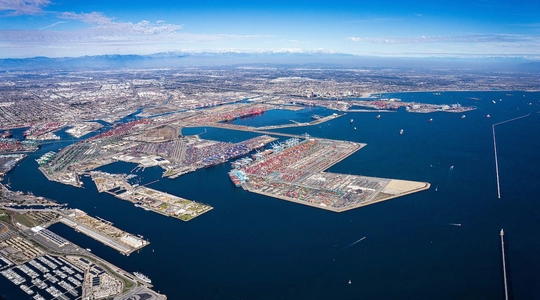 Aerial view of the harbour.