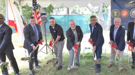 Last year, Congressman Cárdenas, Councilmember Krekorian, and Homes4Families broke ground for veterans housing in North Hollywood. City-funded street repairs will offset costs of this project.