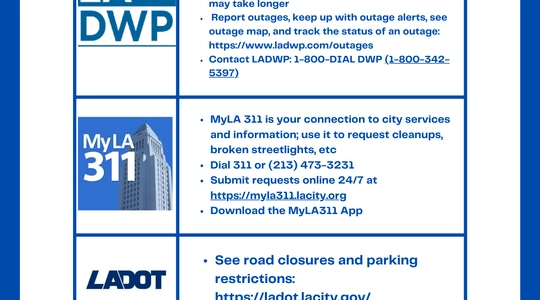 Image of flyer with emergency resource contact information