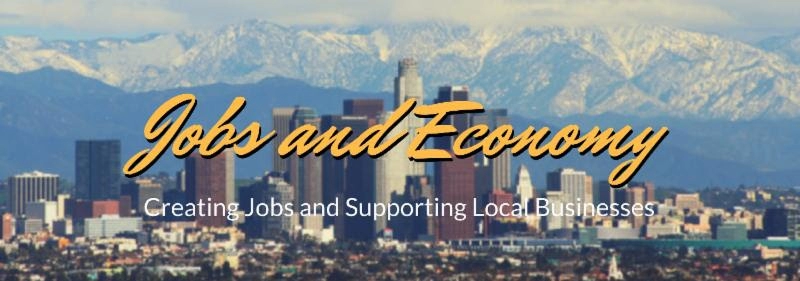 LA City Background with text that reads "Jobs & Economy"