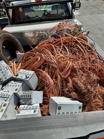 A photo of the stolen copper wire.