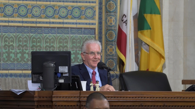 Council President Paul Krekorian presides over City Council meeting.