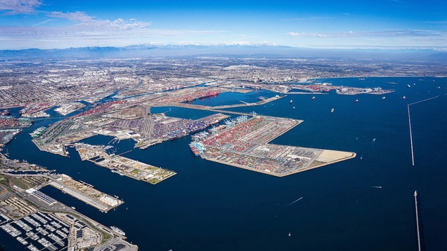 Aerial view of the harbour.