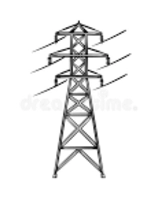 Graphic image of elevated power lines